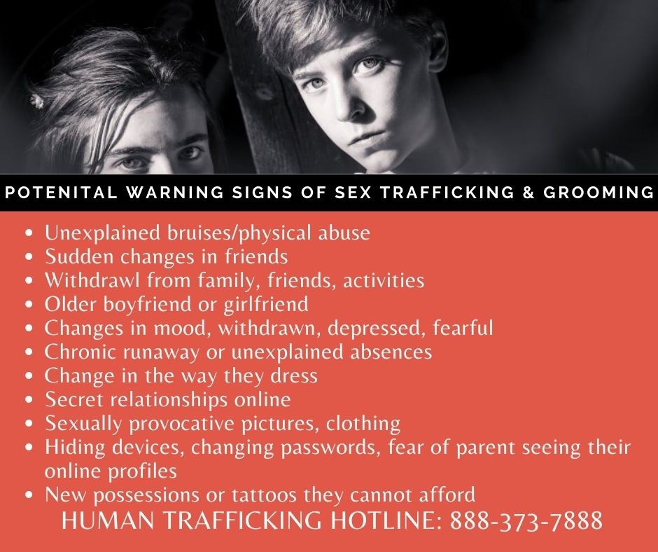 Warning signs of sex trafficking