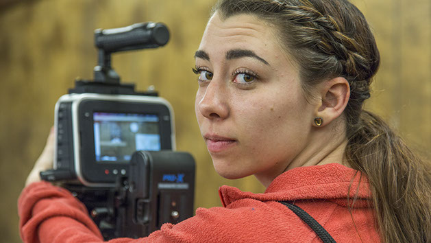 teen girl with camera